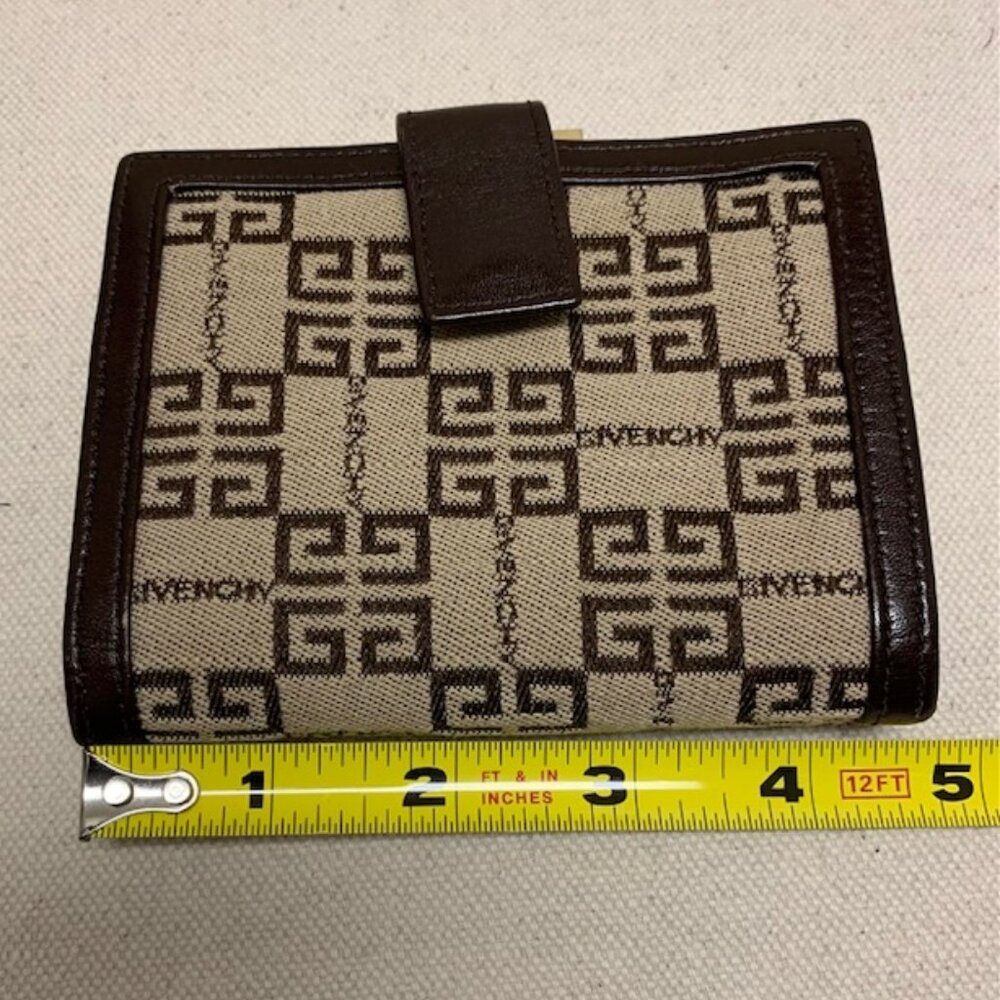 Vintage Givenchy 4g monogram jacquard design brown wallet with coin purse - Picture 12 of 15